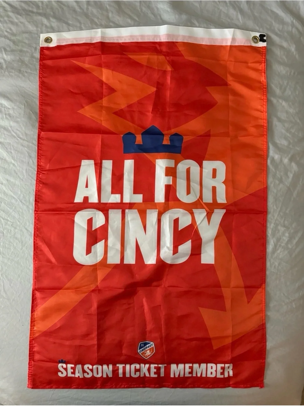 CINCINNATI FC SOCCER FLAG BANNER! (All for Cincy) SEASON TICKET MEMBER FLAG!